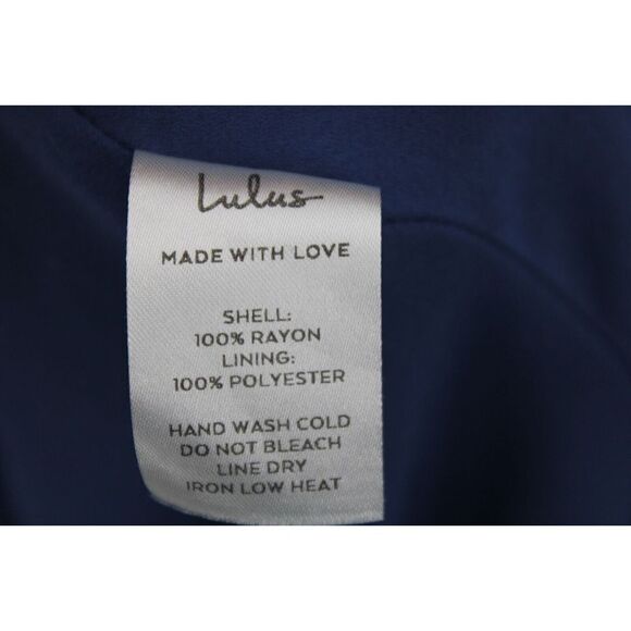 Lulu's Dress Womens SMALL Blue Wrap Maxi Rayon V Neck Split Flutter Sleeve - Picture 9 of 9